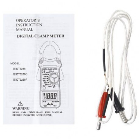 WHDZ DT3288C Digital Current Temperature Clamp Ammeter (BLACK)