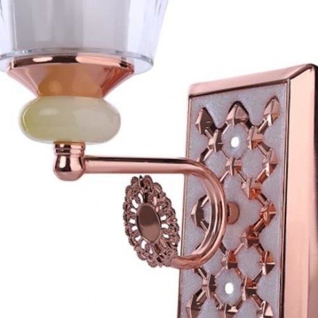 E14 LED WALL LAMP ACRYLIC LAMPSHADE (WHITE AND GOLDEN)
