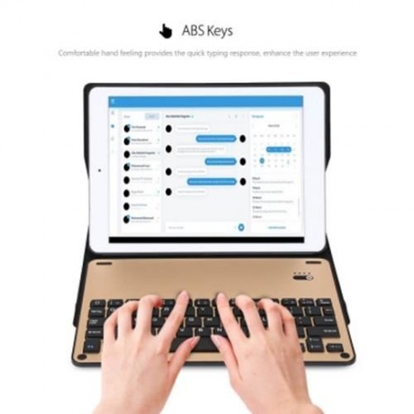 BLUETOOTH 3.0 KEYBOARD COVER FOR IPAD AIR 1 / 2 / PRO 9.7 INCH (GOLDEN)