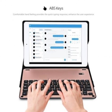 BLUETOOTH 3.0 KEYBOARD COVER FOR IPAD AIR 1 / 2 / PRO 9.7 INCH (RED)