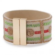 FASHION CASHMERE VELVET RHINESTONE BRACELET FOR GIRLS (GREEN)
