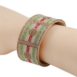 FASHION CASHMERE VELVET RHINESTONE BRACELET FOR GIRLS (GREEN)