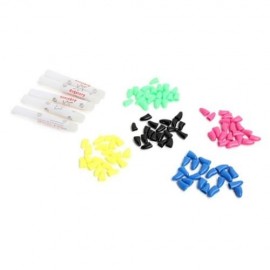 20PCS SOFT NON-TOXIC PET DOG NAIL CAP WITH ADHESIVE GLUE (GREEN)