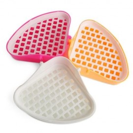 PLASTIC TRIANGLE NET DESIGN SMALL PETS TOILET (WHITE)