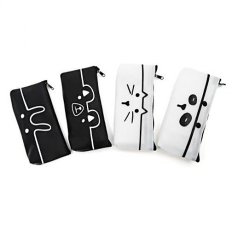 CARTOON ANIMAL PEN BAG FOR SCHOOL (BLACK)