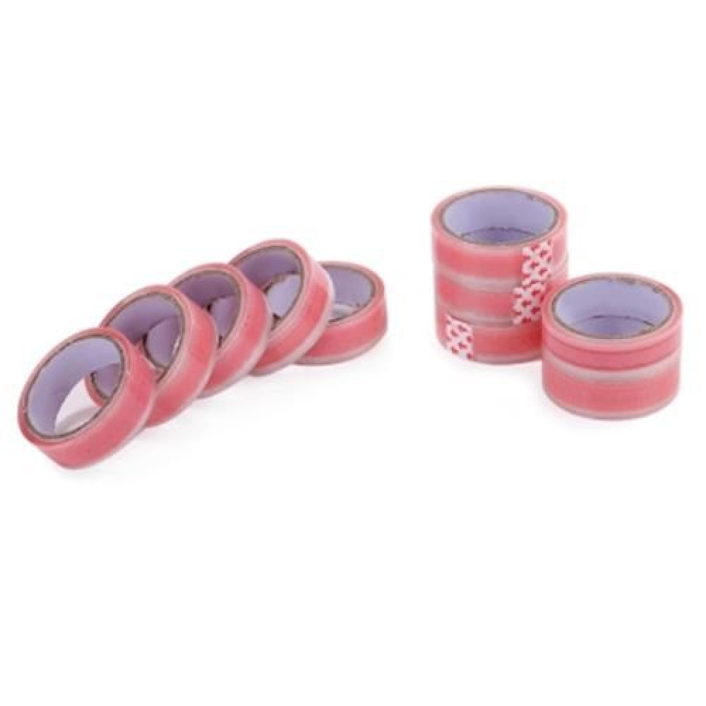 10PCS TRANSPARENT ADHESIVE TAPE SCRAPBOOK DIARY DECORATION (PINK)