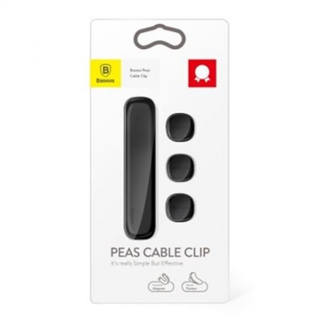 BASEUS PEAS CABLE CLIP MAGNET DATA CORD DESKTOP ORGANIZER (BLACK)