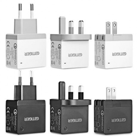 GBTIGER QUALCOMM CERTIFICATION QC 2.0 USB LED TRAVEL ADAPTER (COOL WHITE LIGHT)
