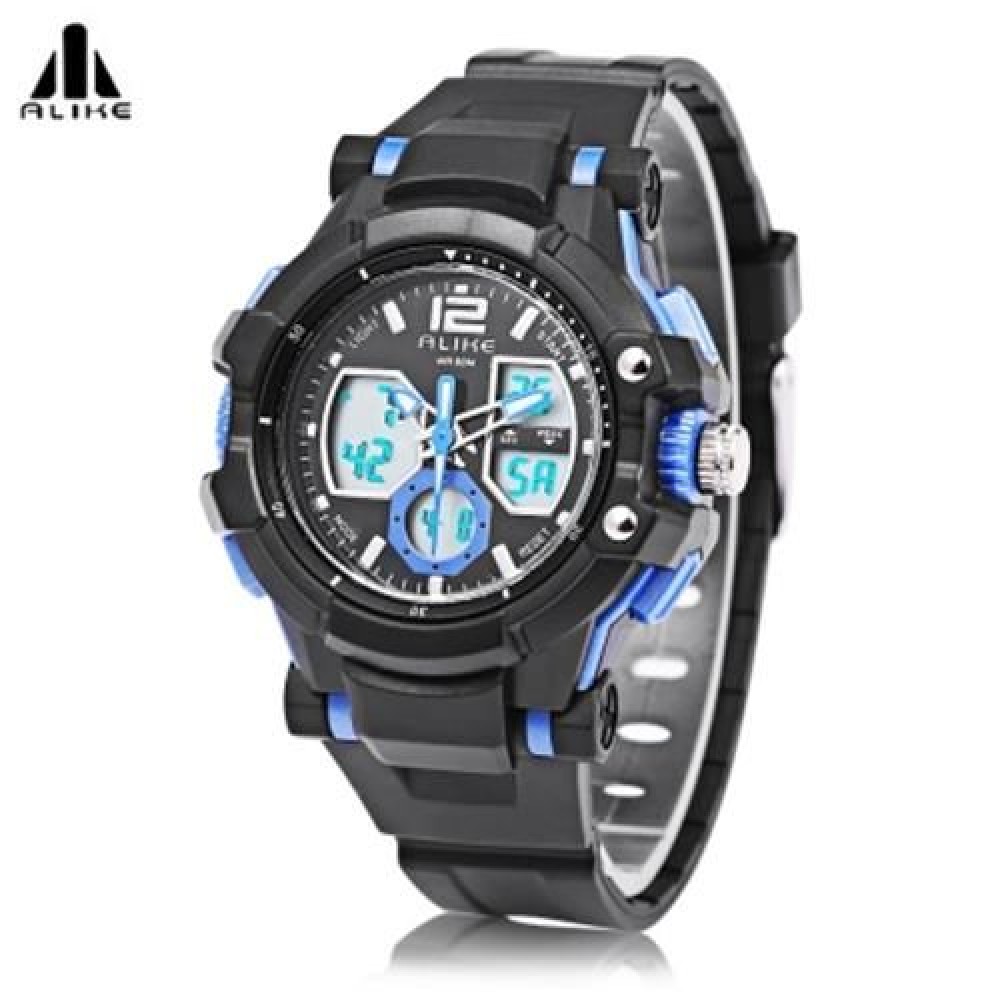 ALIKE AK16123 MALE DUAL MOVT QUARTZ DIGITAL SPORT WATCH CHRONOGRAPH CALENDAR MEN WRISTWATC
