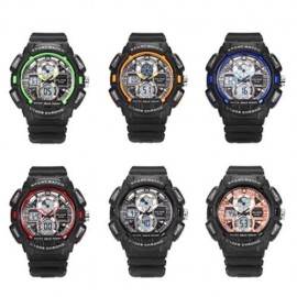 ALIKE AK16127 DUAL MOVT SPORT WATCH CALENDAR STOPWATCH ALARM WRISTWATCH FOR MEN (GREEN)