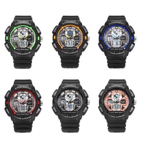 ALIKE AK16127 DUAL MOVT SPORT WATCH CALENDAR STOPWATCH ALARM WRISTWATCH FOR MEN (GREEN)