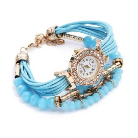 FULAIDA Female Quartz Rhinestone Watch (BLUE)