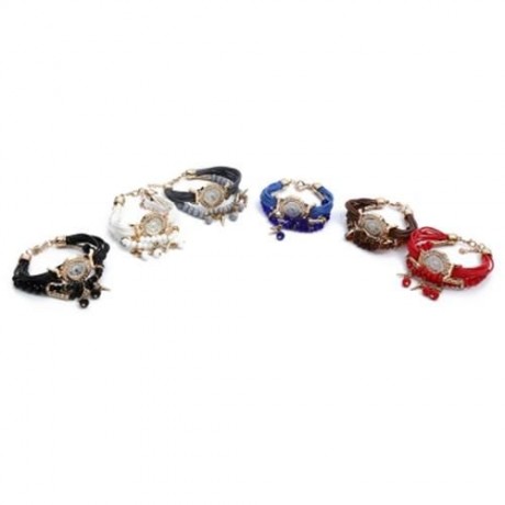 FULAIDA FEMALE QUARTZ RHINESTONE WATCH (RED)