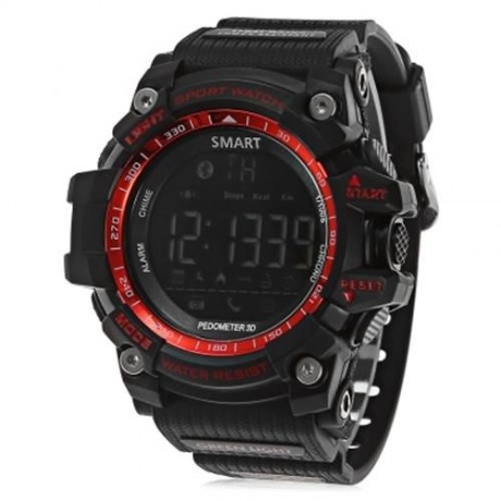 AIWATCH XWATCH SPORT SMART WATCH PEDOMETER STOPWATCH CALL MESSAGE REMINDER (RED)