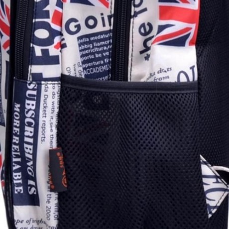 DOUGUYAN STYLISH MAGAZINE PRINT BACKPACK 14 INCH LEISURE LAPTOP BAG (BRIGHT BLACK)