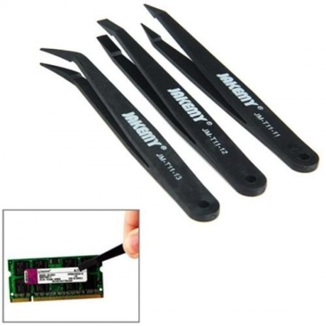 JAKEMY JM - T11 ANTI-STATIC 3 IN 1 NIPPER KIT TWEEZERS REPAIR TOOLS (BLACK)
