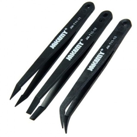 JAKEMY JM - T11 ANTI-STATIC 3 IN 1 NIPPER KIT TWEEZERS REPAIR TOOLS (BLACK)