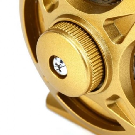 LIE YU WANG 1   1BB ICE FLYING RAFT FISHING FLY FISH REEL WHEEL (GOLDEN)
