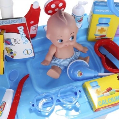 RANXIAN LUXURY SIMULATION DOCTOR NURSE TOOLS KIT FOR CHILDREN (BLUE)