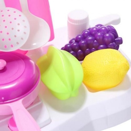 RANXIAN LUXURY SIMULATION KITCHEN COOKING TOOLS KIT FOR KIDS (PINK)