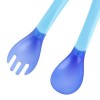 BOBEIELEPHANT PORTABLE TEMPERATURE CHANGING COLOR BABIES SILICONE FORK SPOON SET (BLUE)