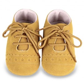 BUUF JRU STAR PRINT SKID-PROOF SOFT SOLE INFANT TODDLER SHOES (YELLOW)