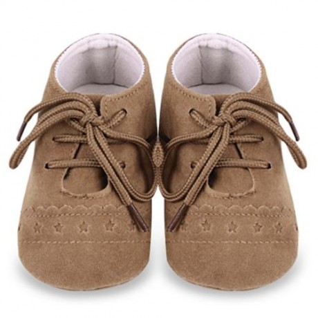 BUUF JRU STAR PRINT SKID-PROOF SOFT SOLE INFANT TODDLER SHOES (BROWN)