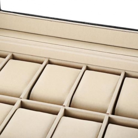 20 GRIDS MULTIFUNCTIONAL DRAWER-STYLE PU WATCH DISPLAY BOX (BLACK)