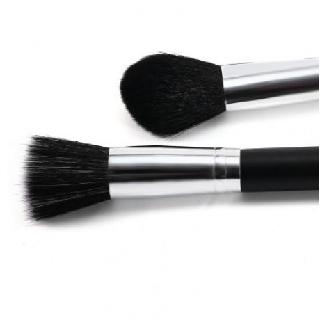 JAF 20pcs Portable Horse Hair Makeup Brush Set (BLACK)