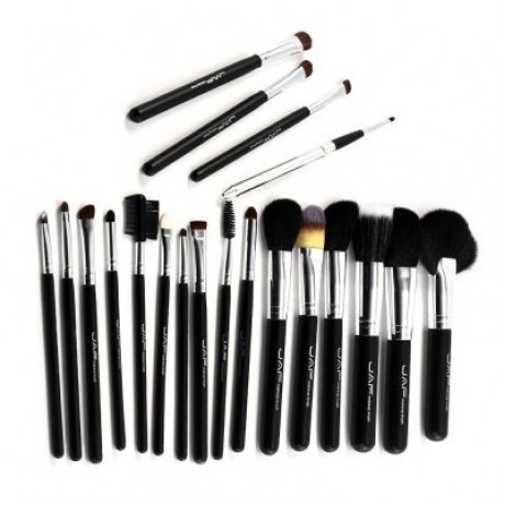 JAF 20pcs Portable Horse Hair Makeup Brush Set (BLACK)