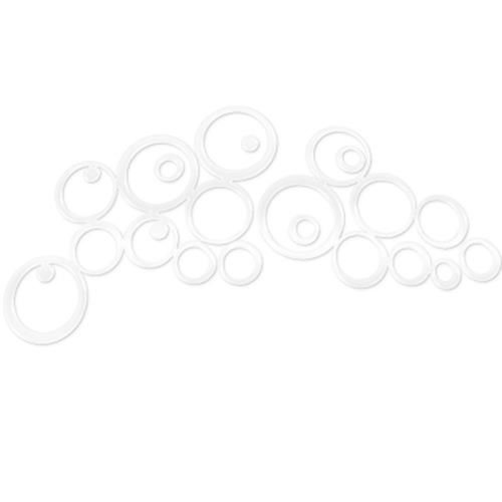CREATIVE 3D CRYSTAL CIRCLE MIRROR WALL STICKERS DECOR DIY GIFT (SILVER)