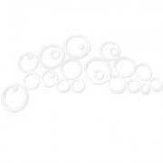 Creative 3D Crystal Circle Mirror Wall Stickers Decor DIY Gift (SILVER)