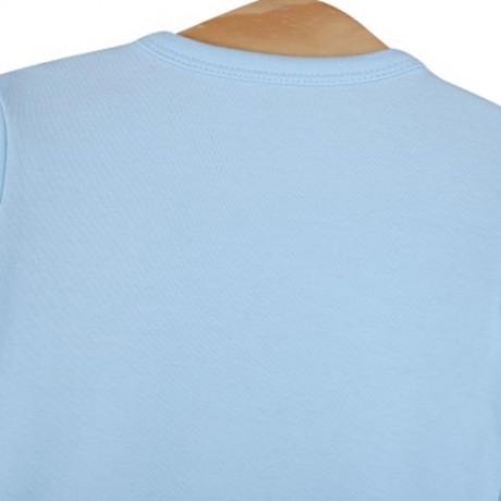 RABBIT BEIEN COTTON CUTE ROUND COLLAR BABY MILK PRINT JUMPSUIT (BLUE)