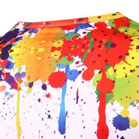 3D COLORFUL SPLATTER PAINT SHORT SLEEVE T-SHIRT (COLORMIX)