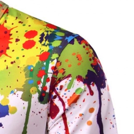 3D COLORFUL SPLATTER PAINT SHORT SLEEVE T-SHIRT (COLORMIX)