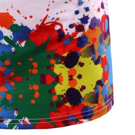 3D COLORFUL SPLATTER PAINT SHORT SLEEVE T-SHIRT (COLORMIX)