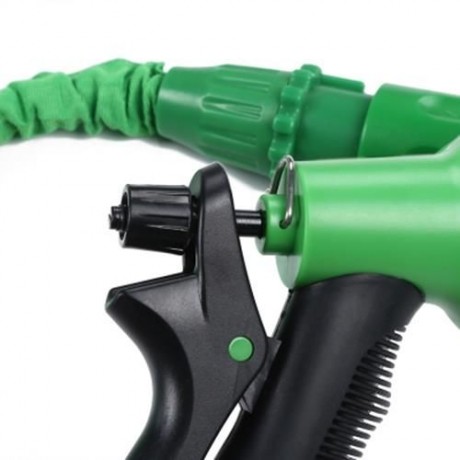 TALL TOP EXPANDABLE GARDEN HOSE PIPE WITH 8 IN 1 SPRAY GUN (GREEN)