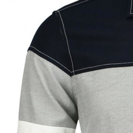 COLOR BLOCK LONG SLEEVE POCKET SHIRT (WHITE)