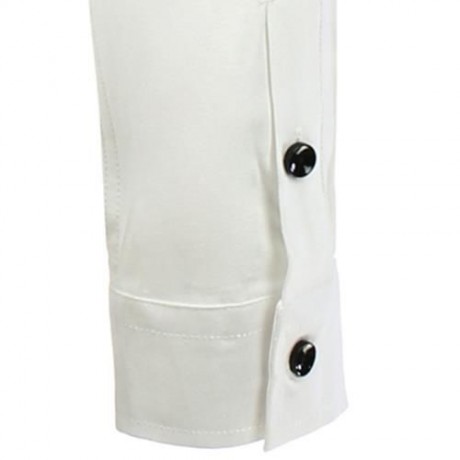COLOR BLOCK LONG SLEEVE POCKET SHIRT (WHITE)