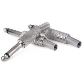 JL0056 HIGH PERFORMANCE METAL 6.35MM AUDIO JACK CONNECTOR - 10PCS (SILVER)