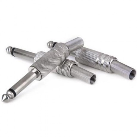 JL0056 HIGH PERFORMANCE METAL 6.35MM AUDIO JACK CONNECTOR - 10PCS (SILVER)