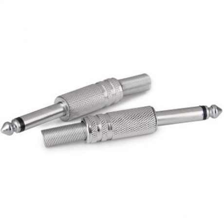 JL0056 HIGH PERFORMANCE METAL 6.35MM AUDIO JACK CONNECTOR - 10PCS (SILVER)