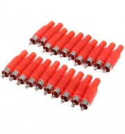 JL0882 HIGH PERFORMANCE DIY PA66 3.5MM 132RCA AV JACK CONNECTOR - 20PCS (RED)