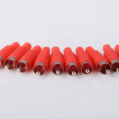 JL0882 HIGH PERFORMANCE DIY PA66 3.5MM 132RCA AV JACK CONNECTOR - 20PCS (RED)