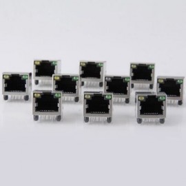 DURABLE AC 125V 1.2A DIY RJ45 NETWORK JACKS - 10PCS (SILVER)