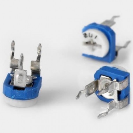 DIY HORIZONTAL 201 200 OHM ADJUSTABLE RESISTORS ( 0.1W 50V / 10PCS ) (BLUE AND WHITE)