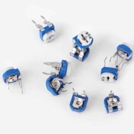DIY HORIZONTAL 203 20K OHM ADJUSTABLE RESISTORS ( 0.1W 50V / 10PCS ) (BLUE AND WHITE)