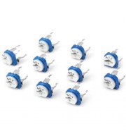 DIY HORIZONTAL 504 500K OHM ADJUSTABLE RESISTORS ( 0.1W 50V / 10PCS ) (BLUE AND WHITE)