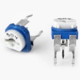DIY HORIZONTAL 504 500K OHM ADJUSTABLE RESISTORS ( 0.1W 50V / 10PCS ) (BLUE AND WHITE)