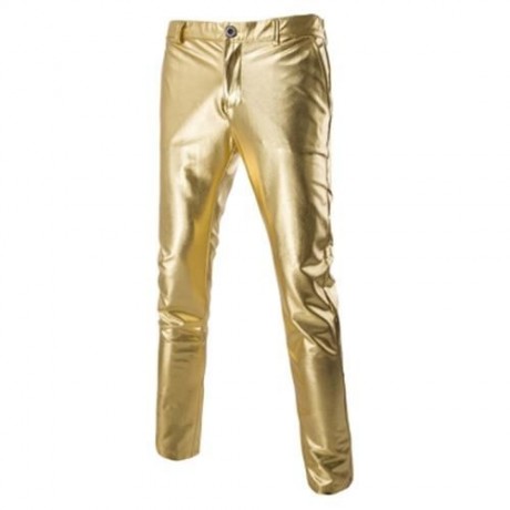 FASHIONABLE SHINNY BLAZER   PANTS TWINSET SUITS FOR MEN (GOLDEN)